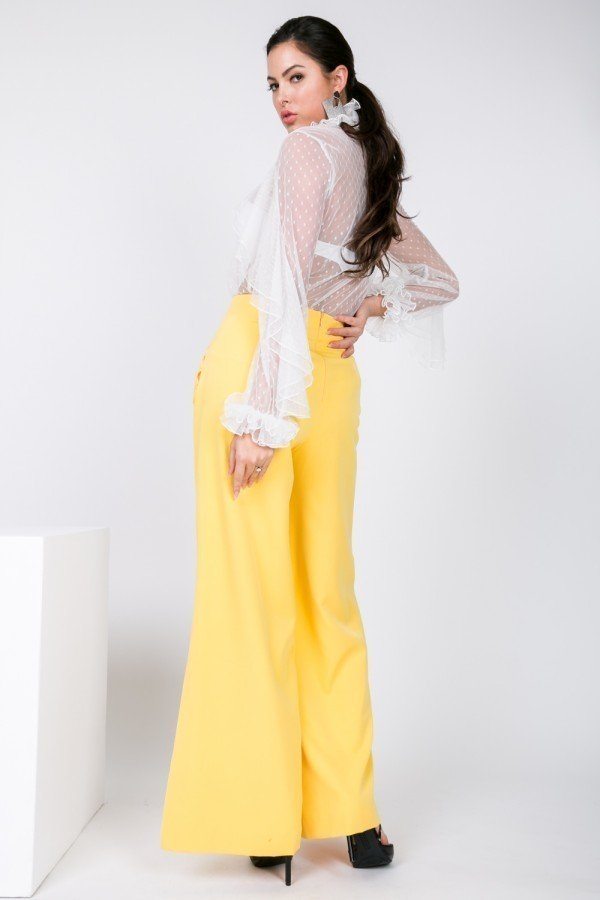 Side Slit Wide Leg Pants