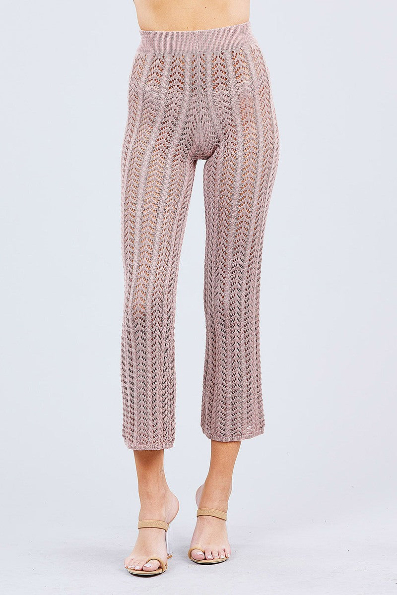 Flare Fishnet Sweater Pants