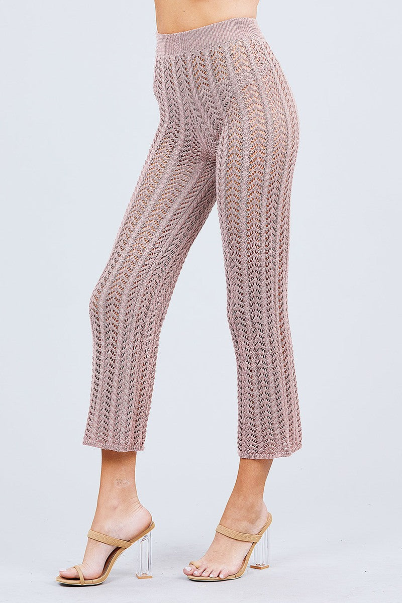 Flare Fishnet Sweater Pants