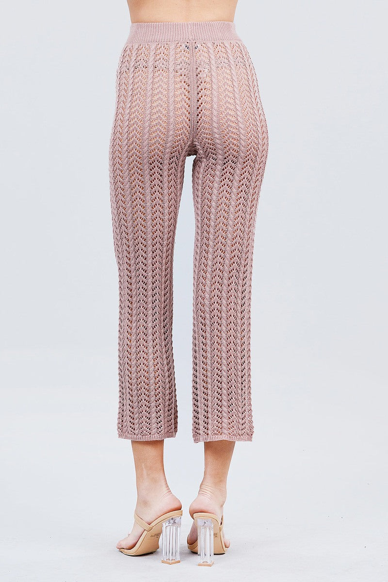 Flare Fishnet Sweater Pants