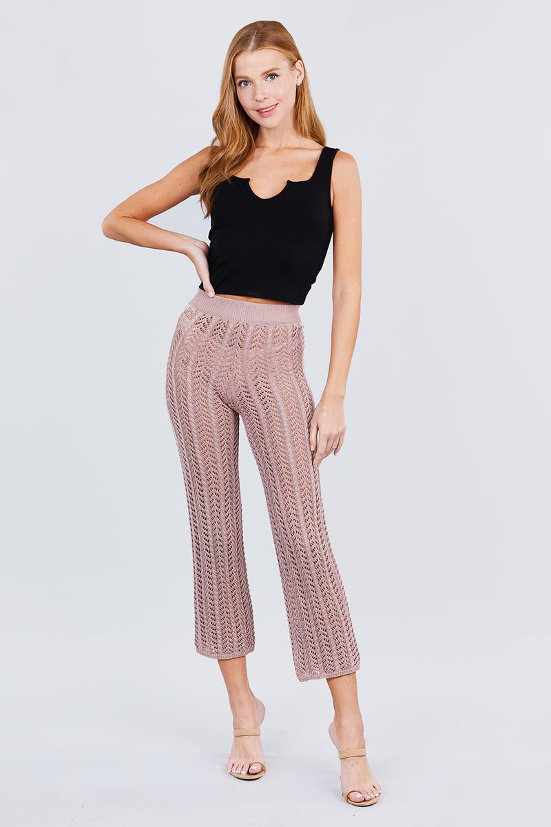 Flare Fishnet Sweater Pants