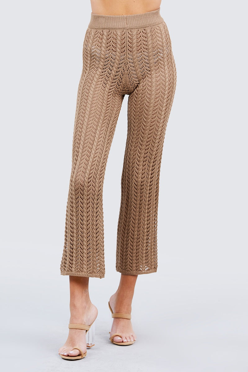 Flare Fishnet Sweater Pants