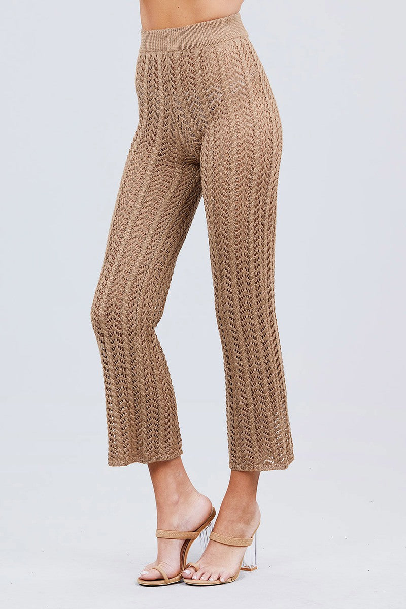 Flare Fishnet Sweater Pants