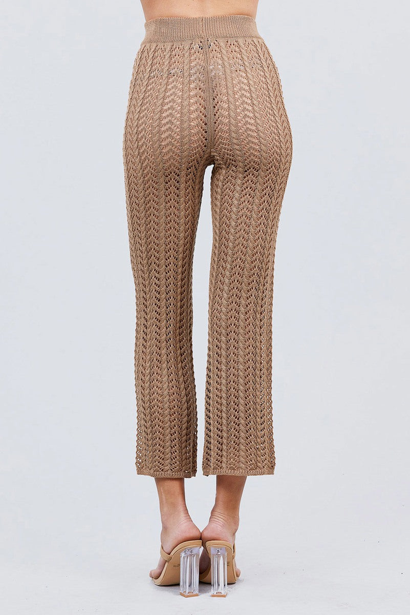 Flare Fishnet Sweater Pants