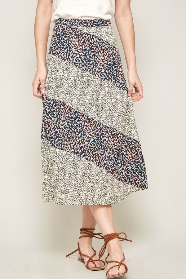 Floral Print Woven Midi Skirt