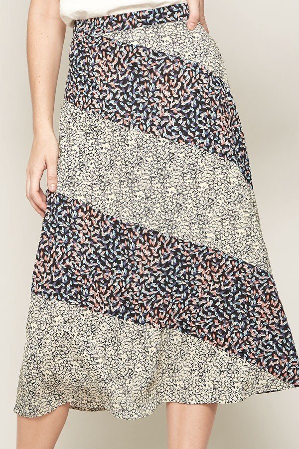 Floral Print Woven Midi Skirt