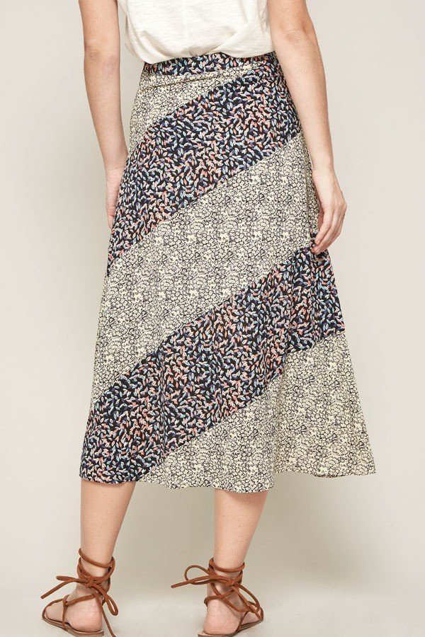 Floral Print Woven Midi Skirt