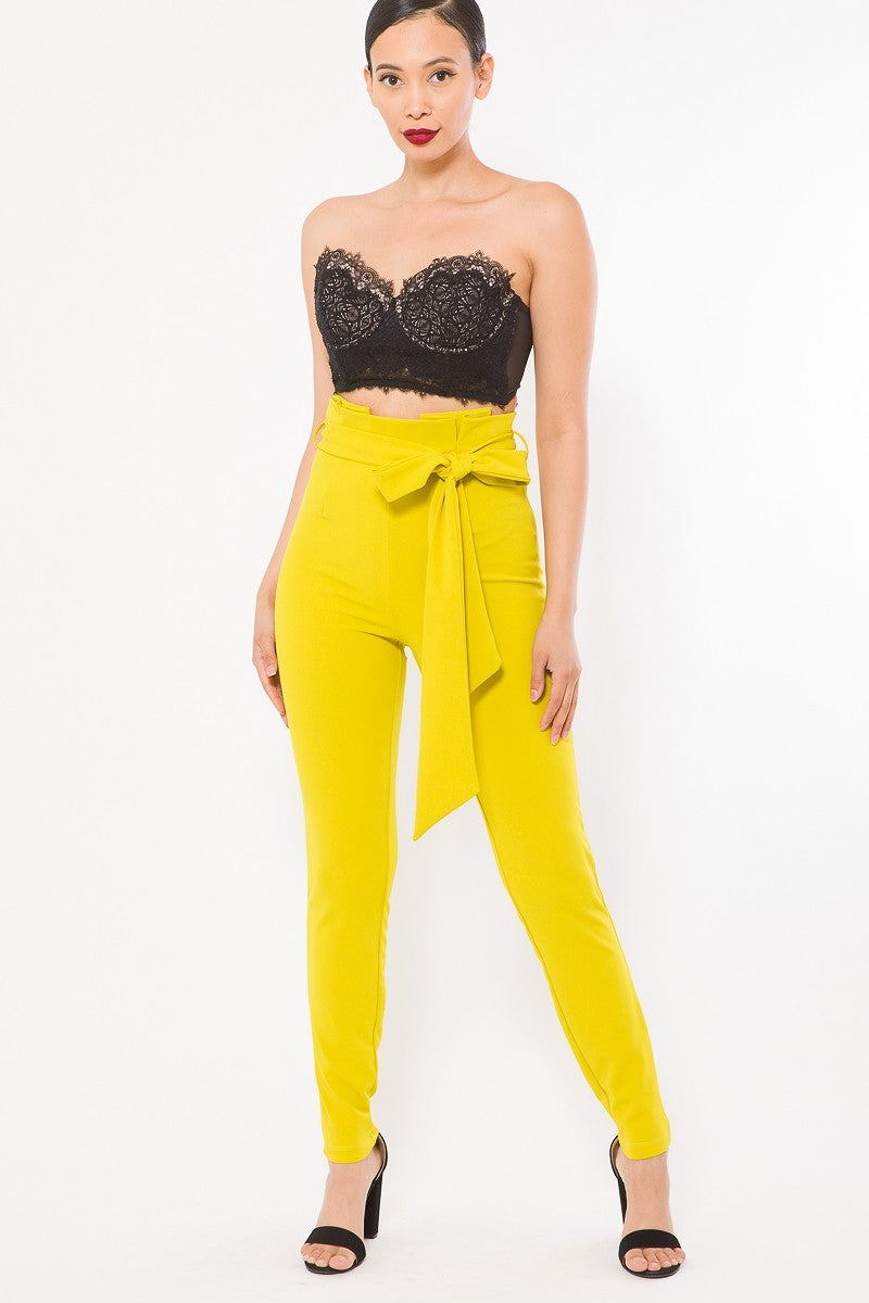 High Waist Fashion Bow Pants