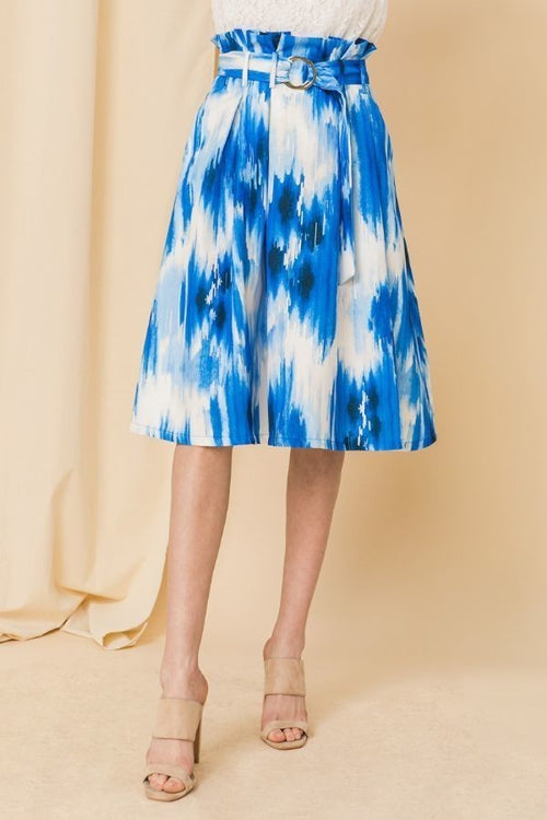 Buckle Belt Print Skirt