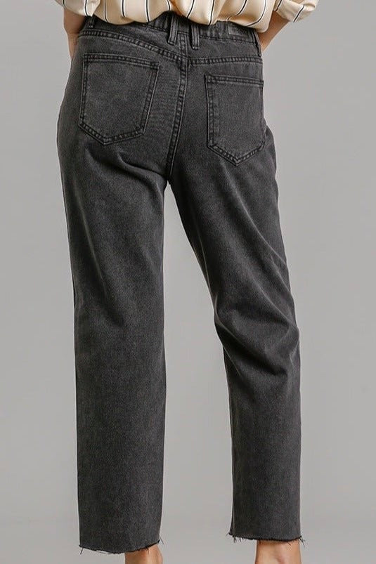 Raw Hem Distressed Jeans