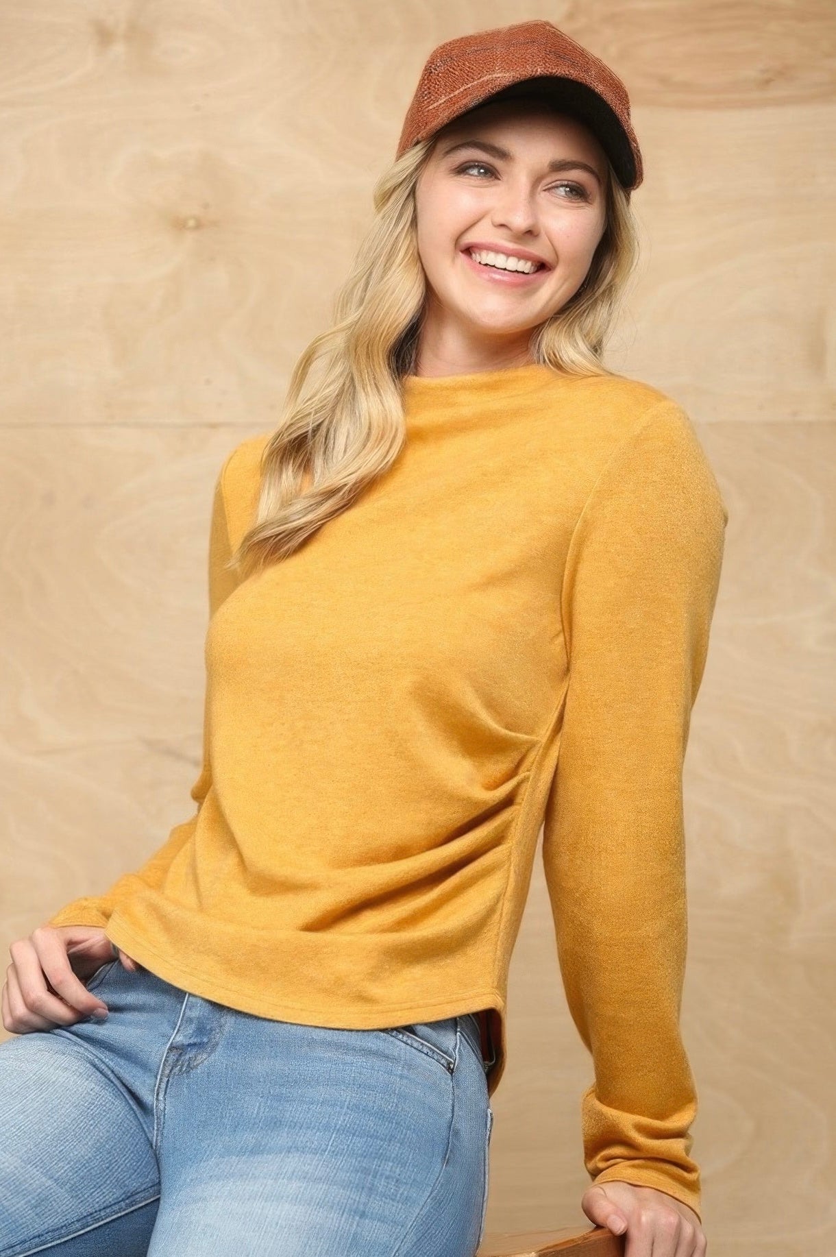 Cozy Soft Knit Mock Neck Top