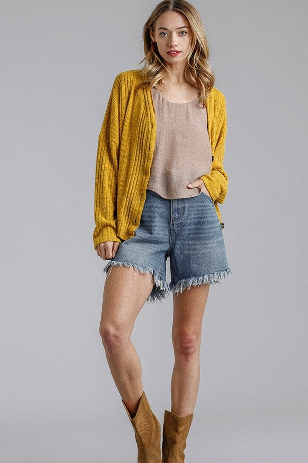 Raw Hem Denim Shorts