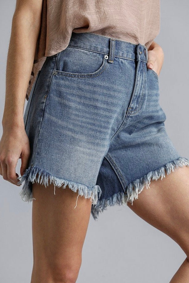 Raw Hem Denim Shorts