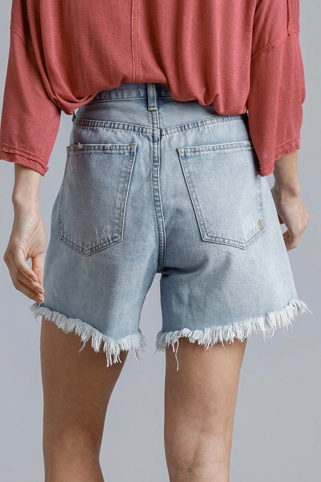 Raw Hem Denim Shorts