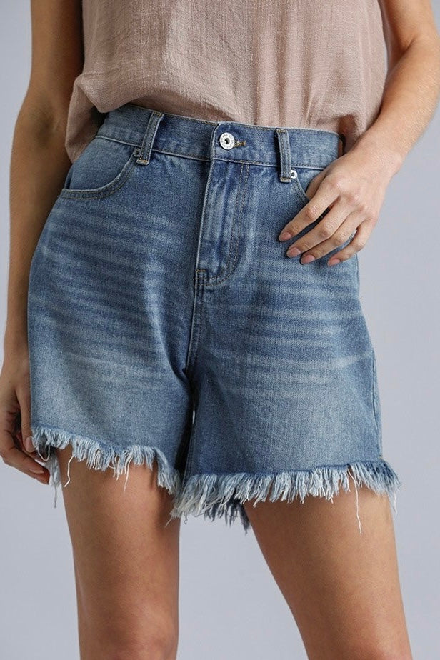 Raw Hem Denim Shorts