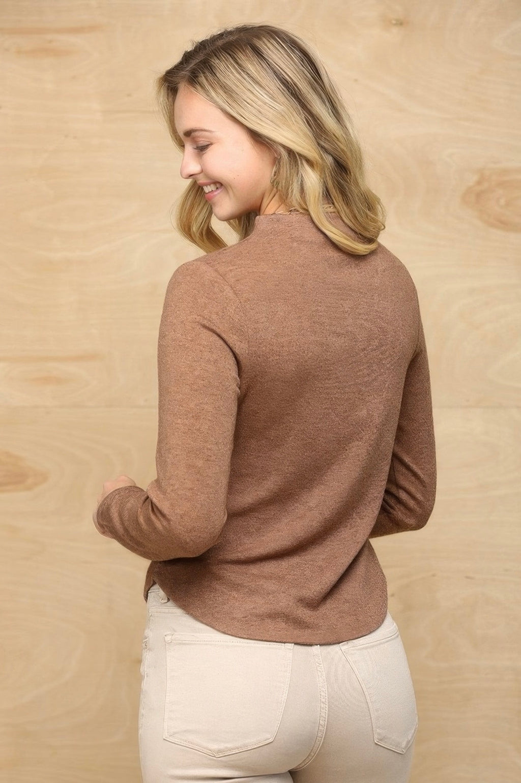 Cozy Soft Knit Mock Neck Top