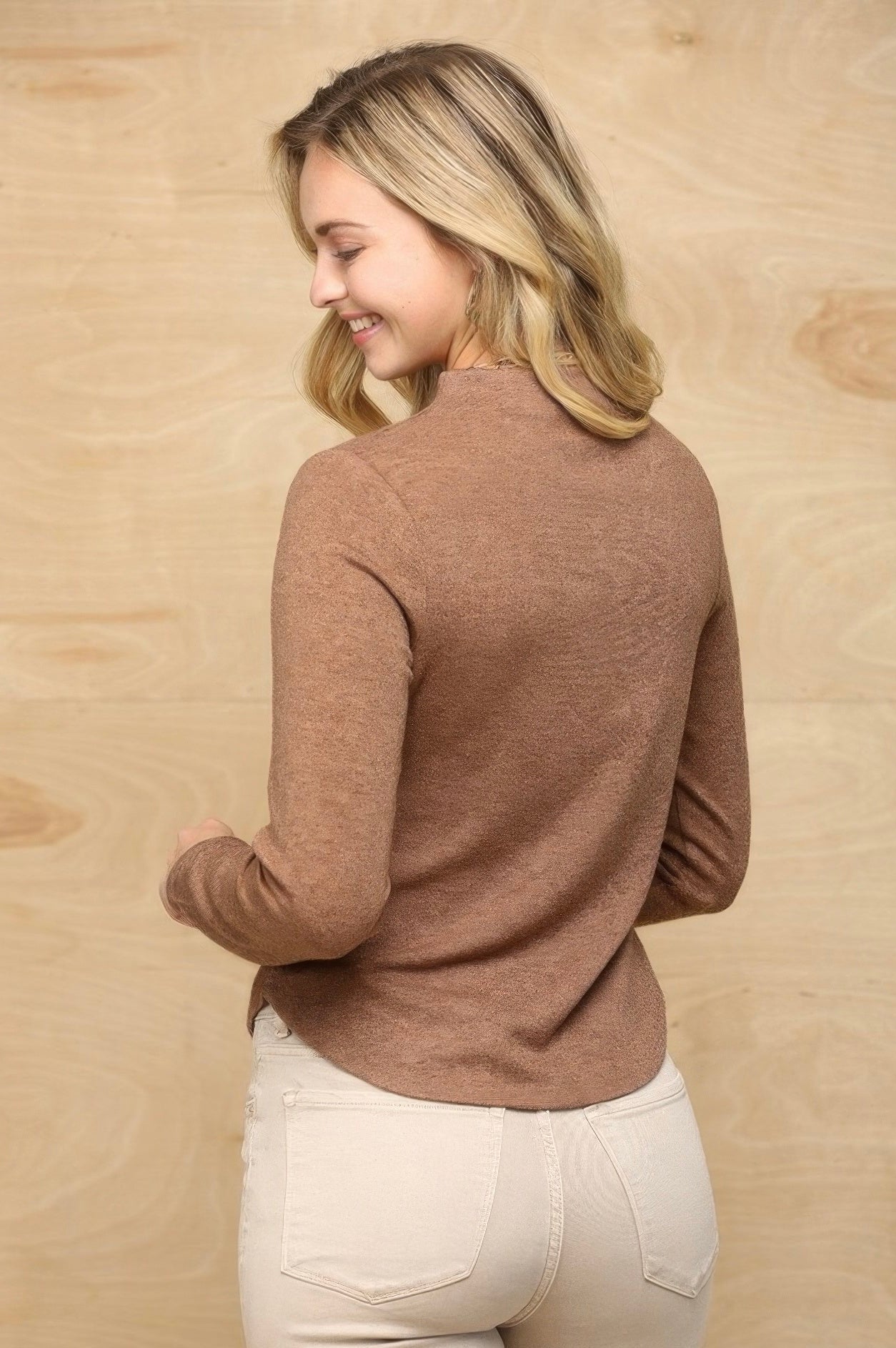 Cozy Soft Knit Mock Neck Top