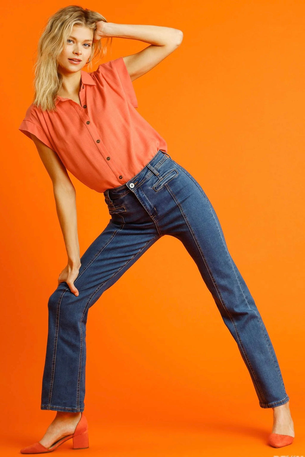 Straight Cut Denim Jeans