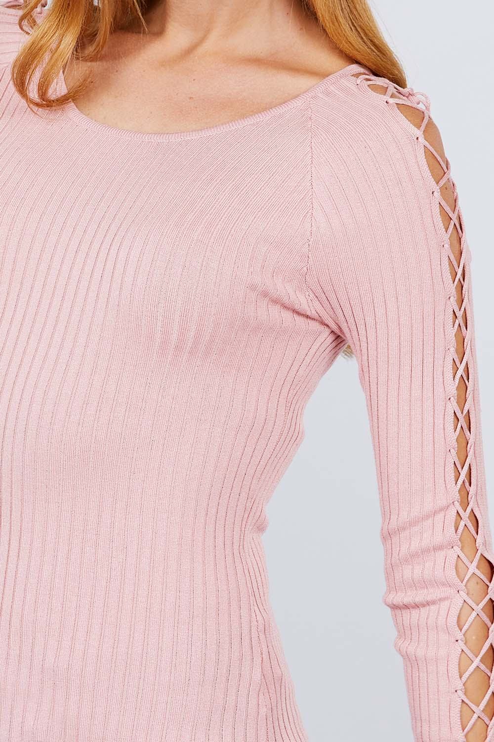 Round Neck Rib Sweater Top