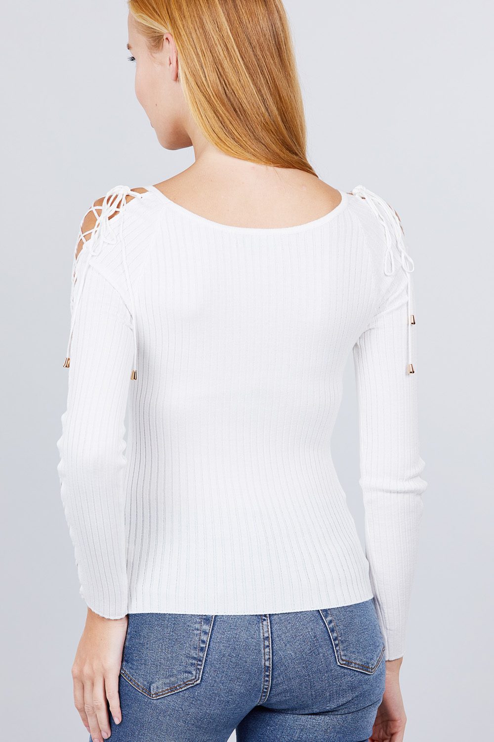 Round Neck Rib Sweater Top