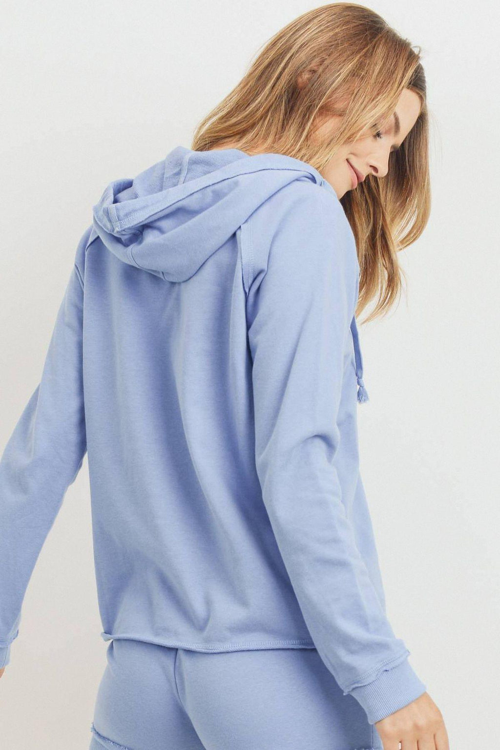 French Terry V-Neck Hoodie
