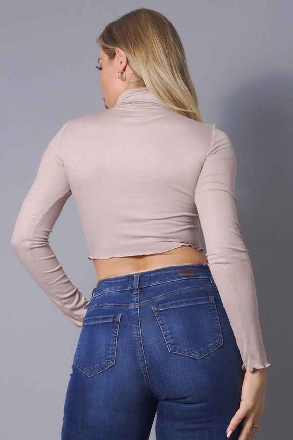 Long Slv Purl Edge Layer Top