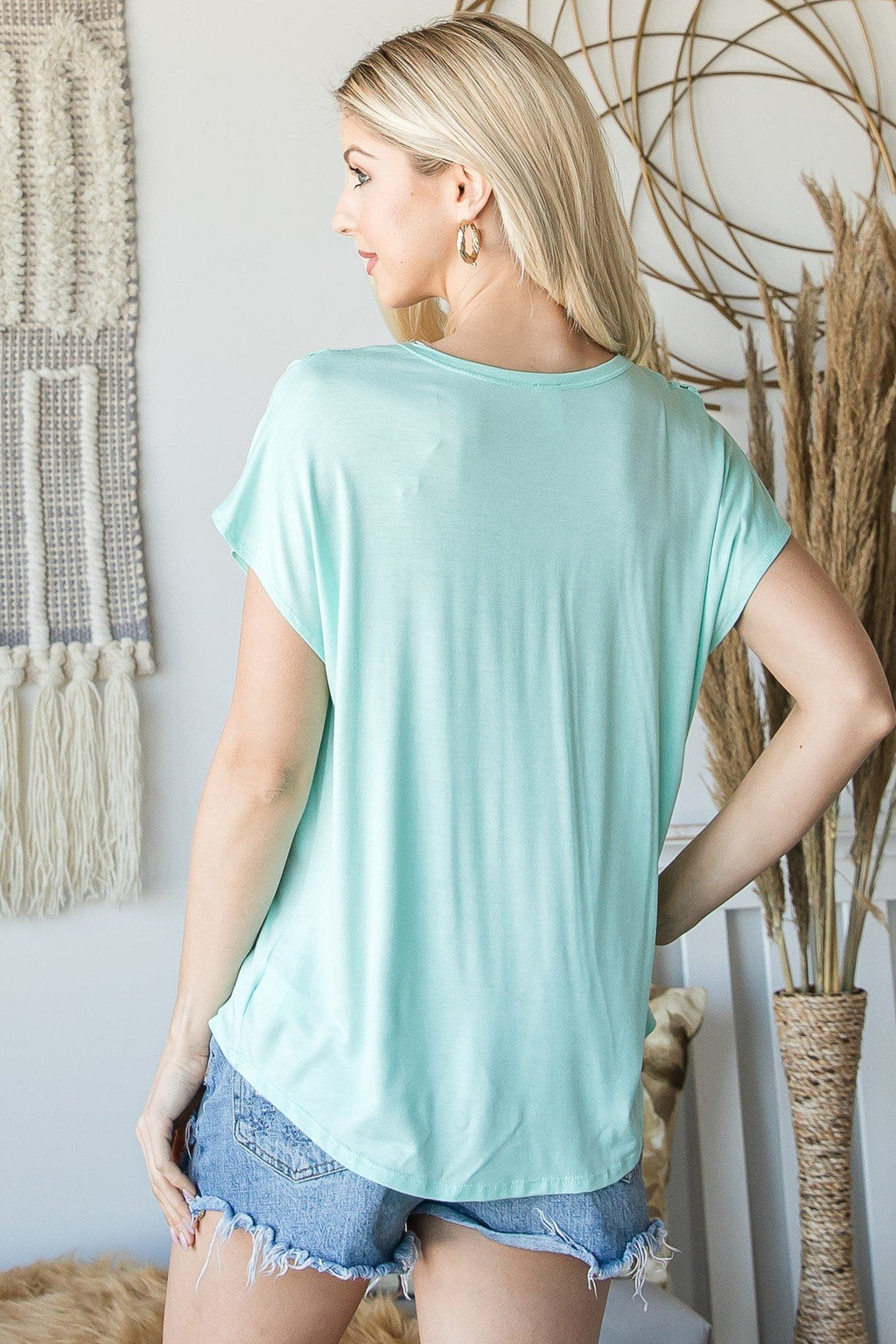 Short Sleeve V-Neck Top