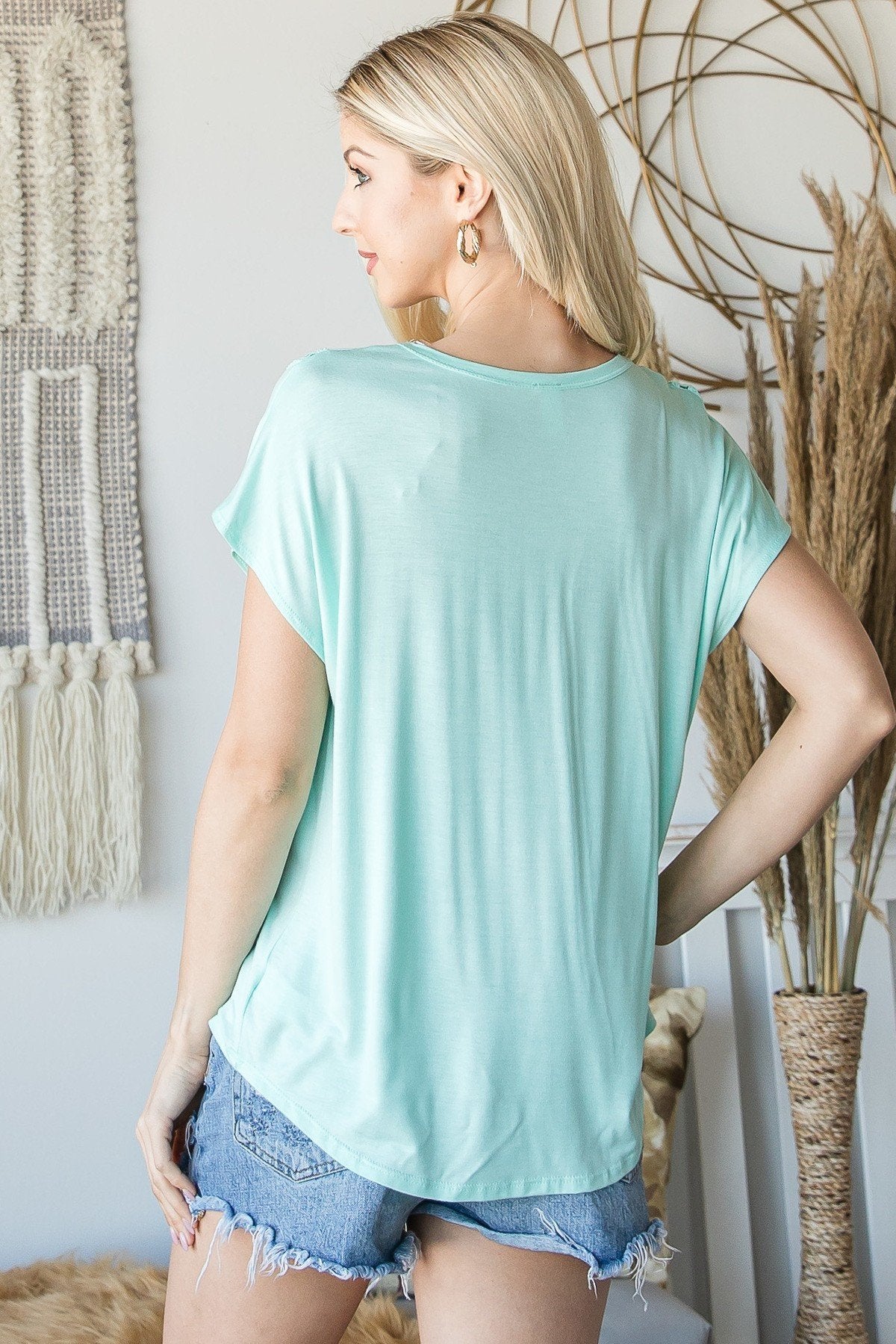 Short Sleeve V-Neck Top