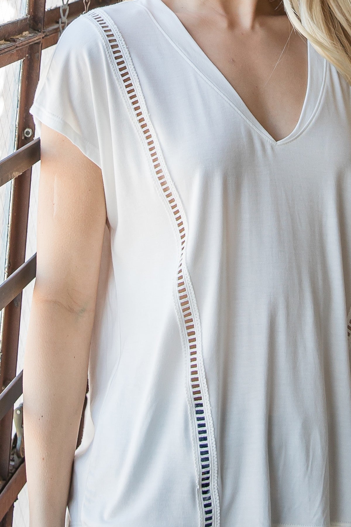 Short Sleeve V-Neck Top