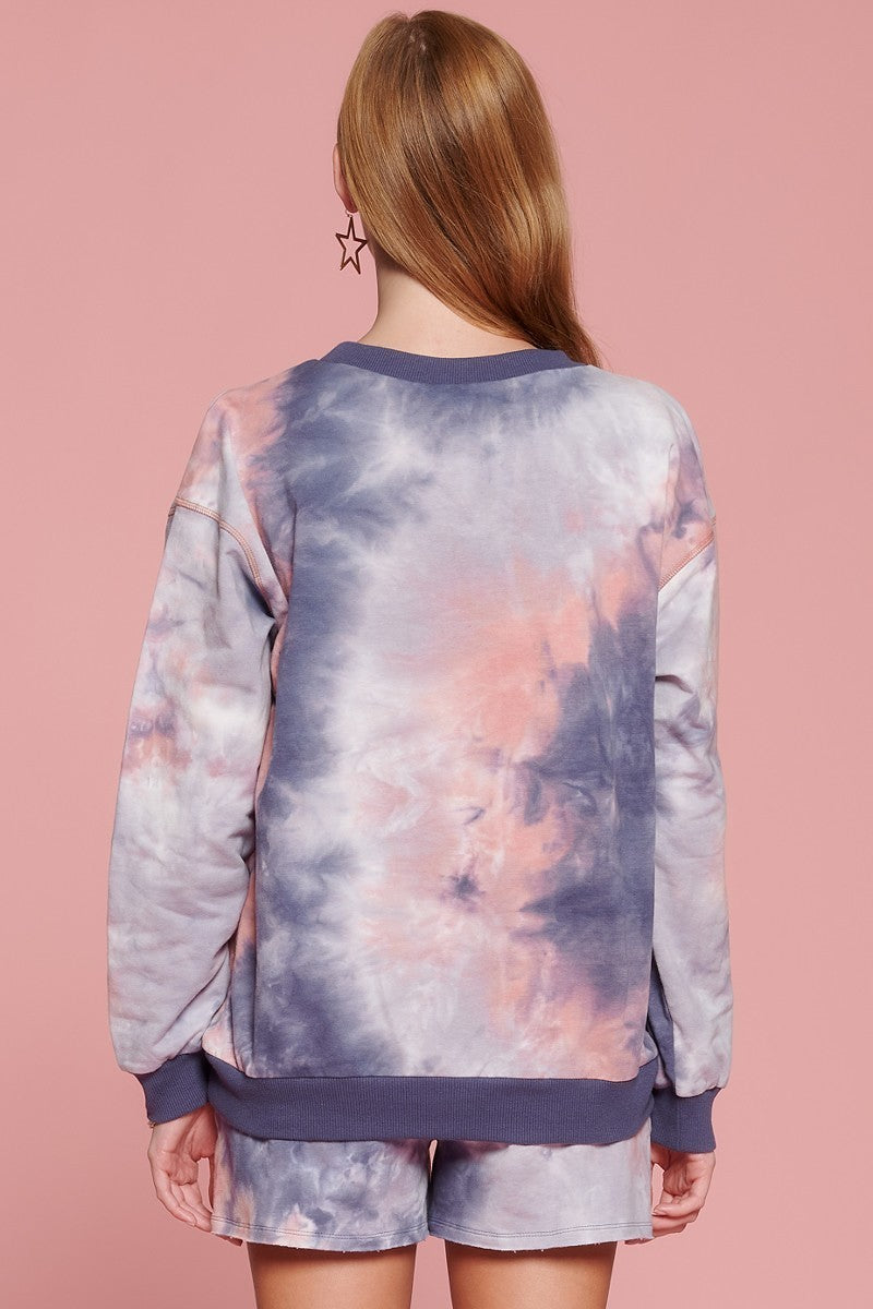 Tie Dye Print Jersey Top