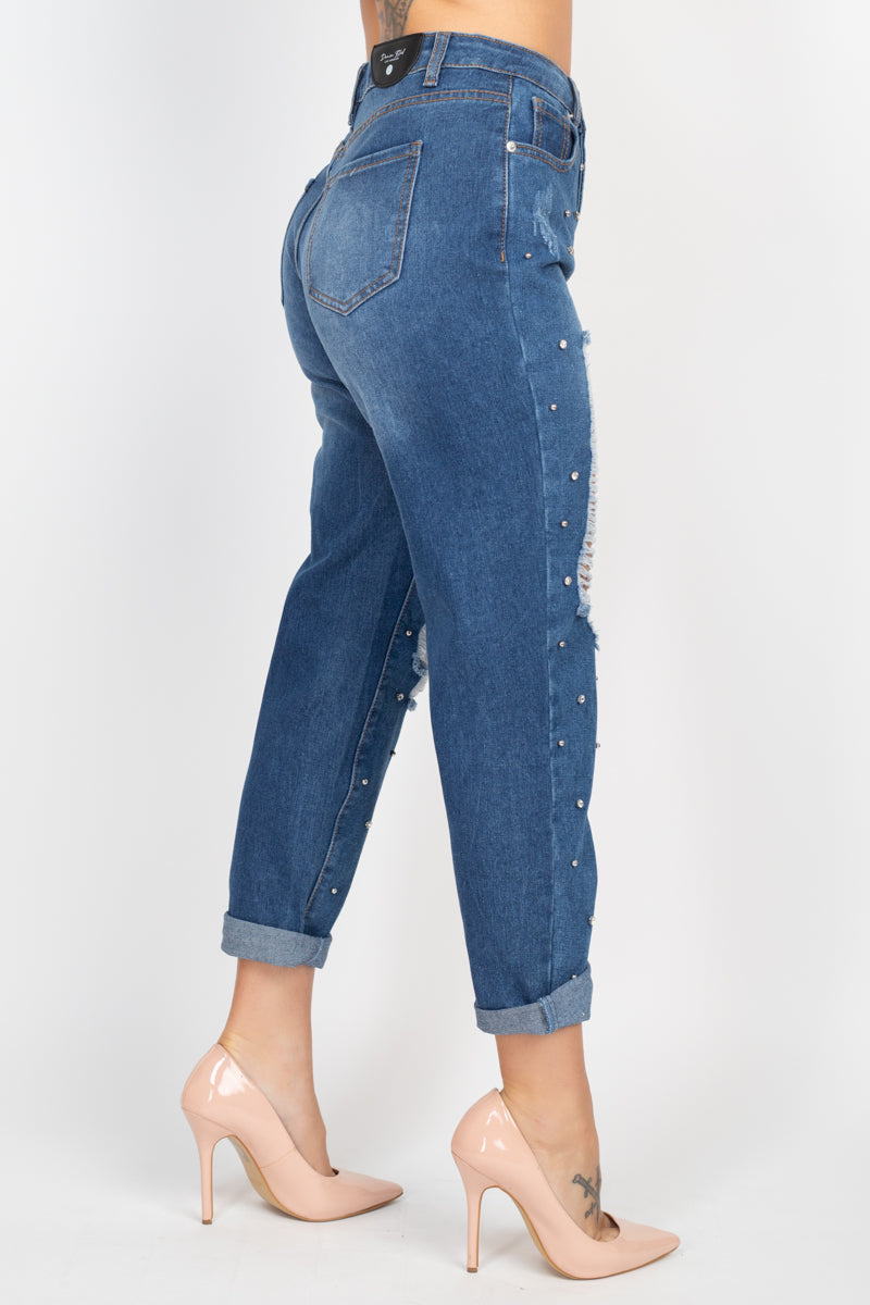 Rhinestone Denim Jeans