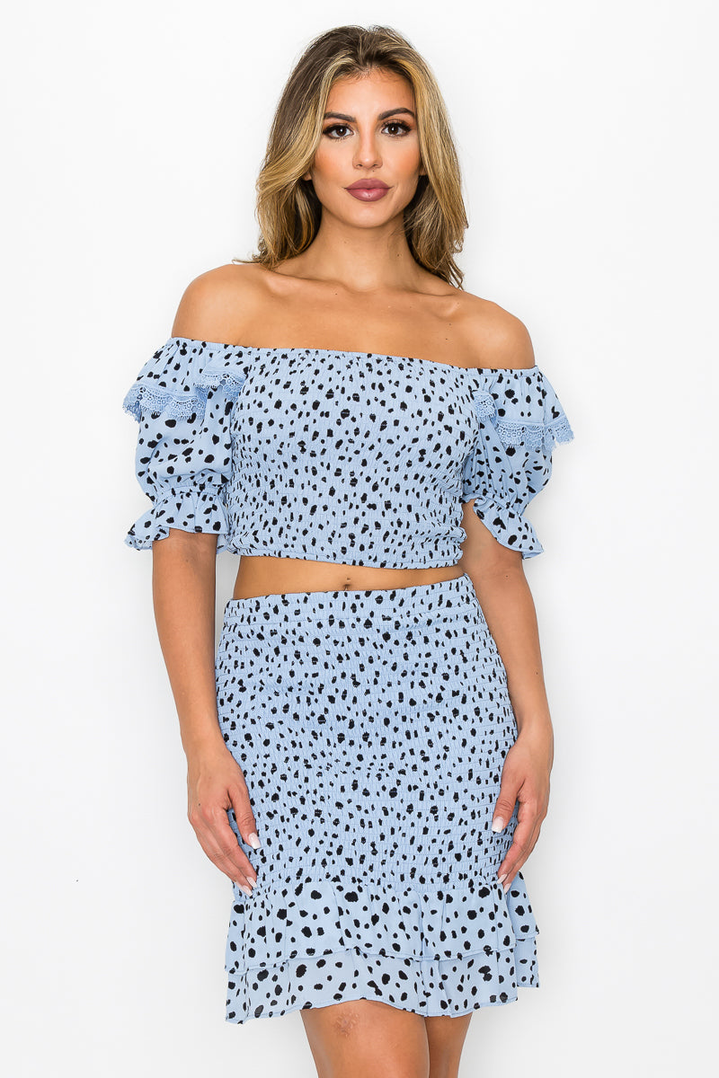2-Piece Dotted Print Set