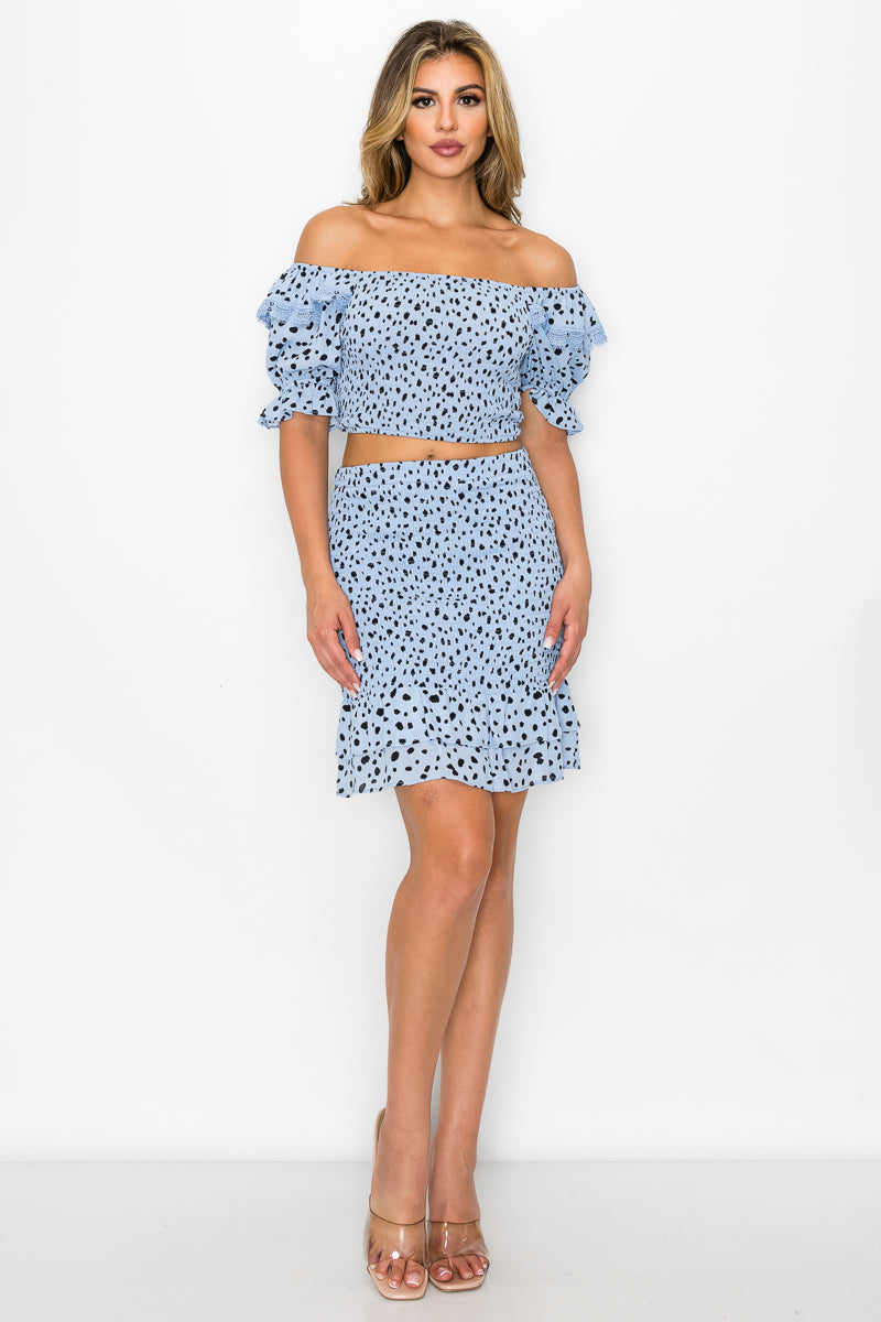 2-Piece Dotted Print Set