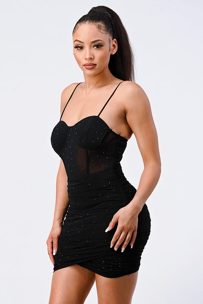 Luxe Studded Cami Mini Dress