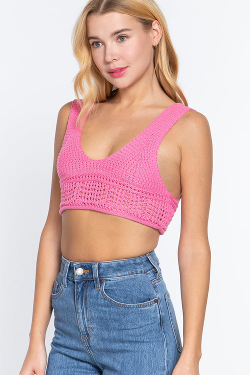 Crochet Chic Cami Crop Top