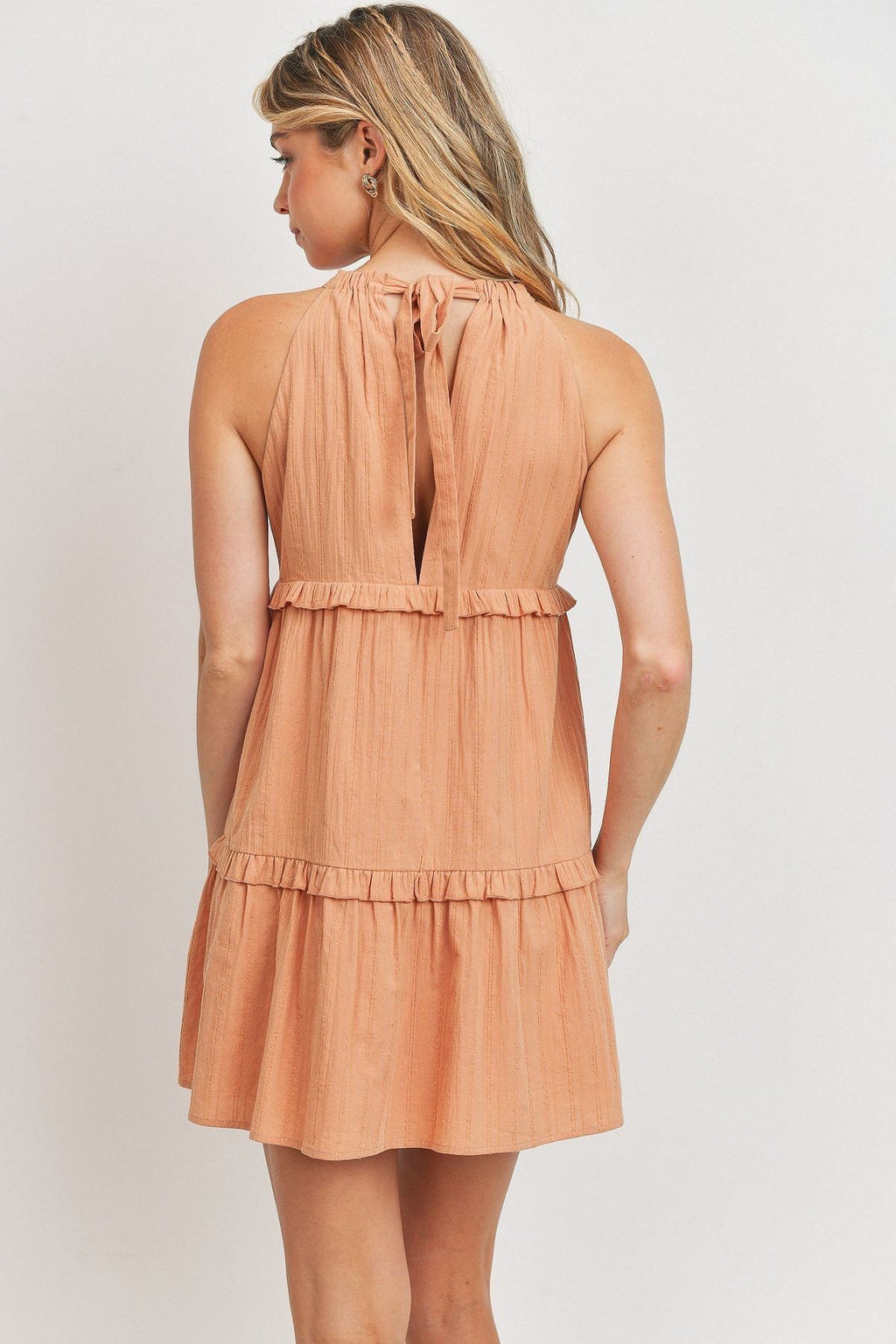Halter Neck Textured Dress