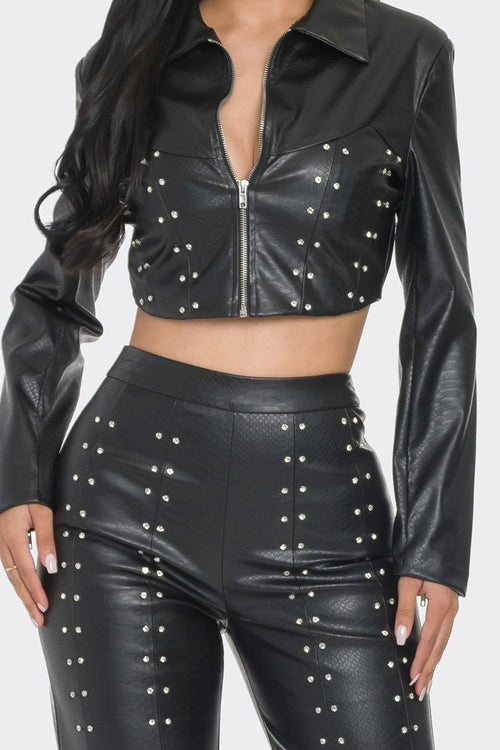 2-Piece Faux Leather Set