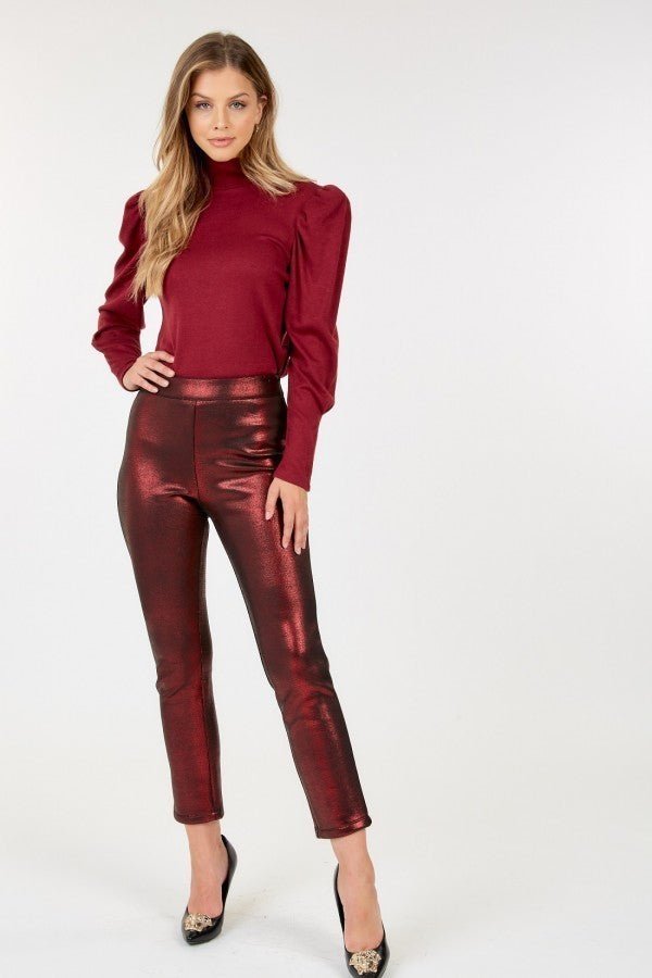 Animal Skin Vinyl Ankle Pants - Cherry Angel