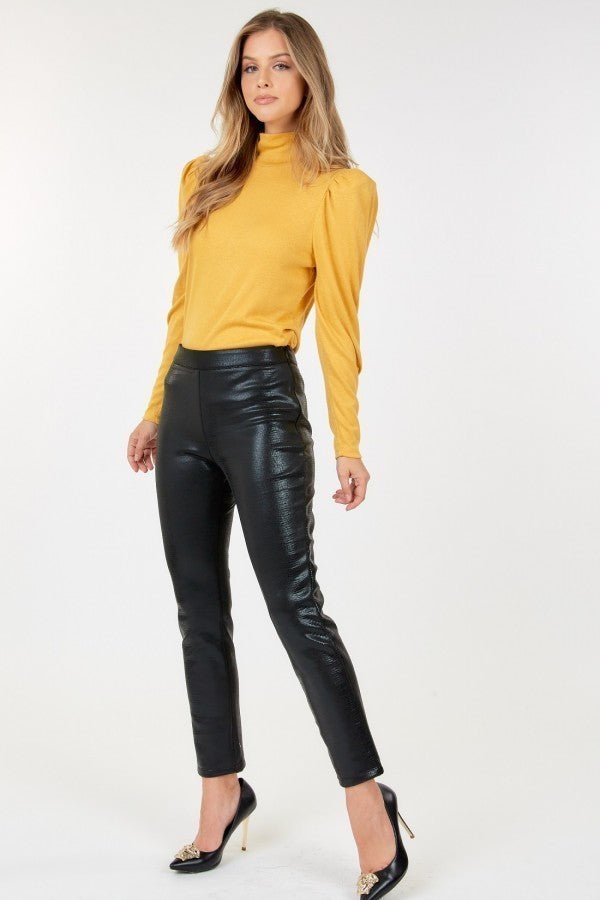 Animal Skin Vinyl Ankle Pants - Cherry Angel