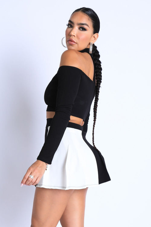 Choker Off-shoulder Top Set - Cherry Angel