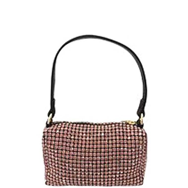 Fashion Chic Rhinestone Handle Clutch Bag - Cherry Angel