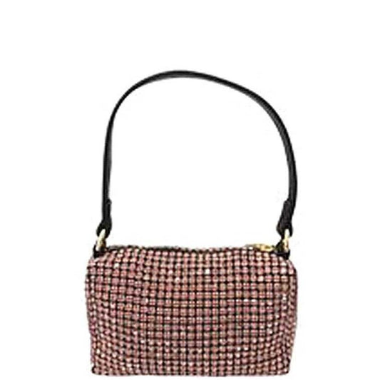 Fashion Chic Rhinestone Handle Clutch Bag - Cherry Angel