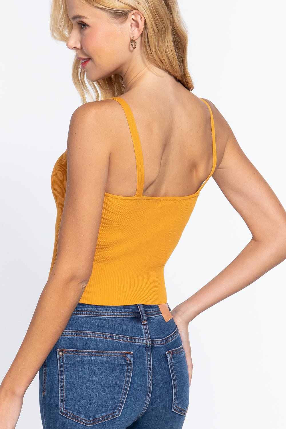 Front Closure With Hooks Sweater Cami Top - Cherry Angel