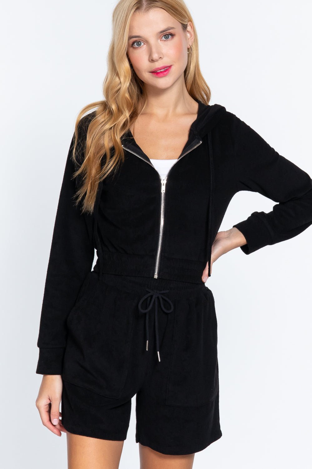 Hoodie Terry Towelling Jacket - Cherry Angel