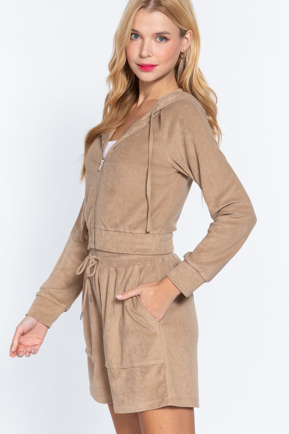 Hoodie Terry Towelling Jacket - Cherry Angel