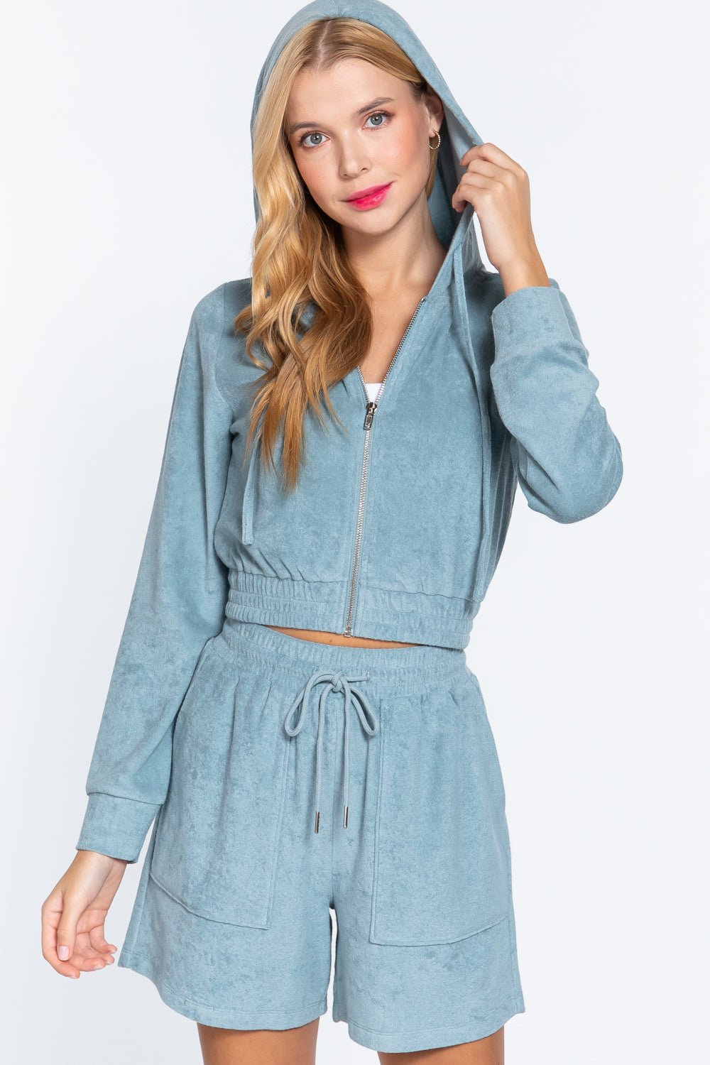 Hoodie Terry Towelling Jacket - Cherry Angel