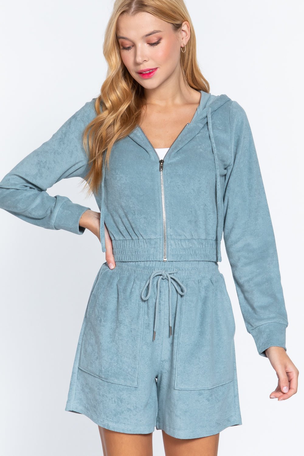 Hoodie Terry Towelling Jacket - Cherry Angel