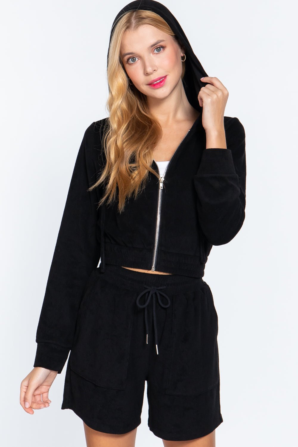 Hoodie Terry Towelling Jacket - Cherry Angel
