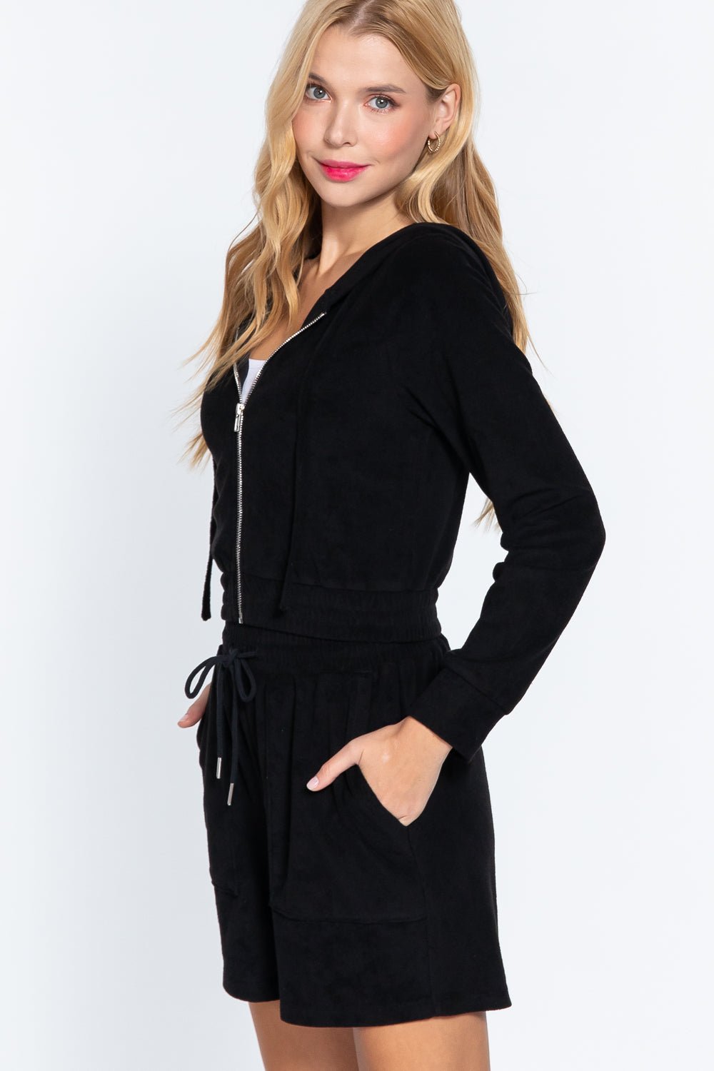 Hoodie Terry Towelling Jacket - Cherry Angel