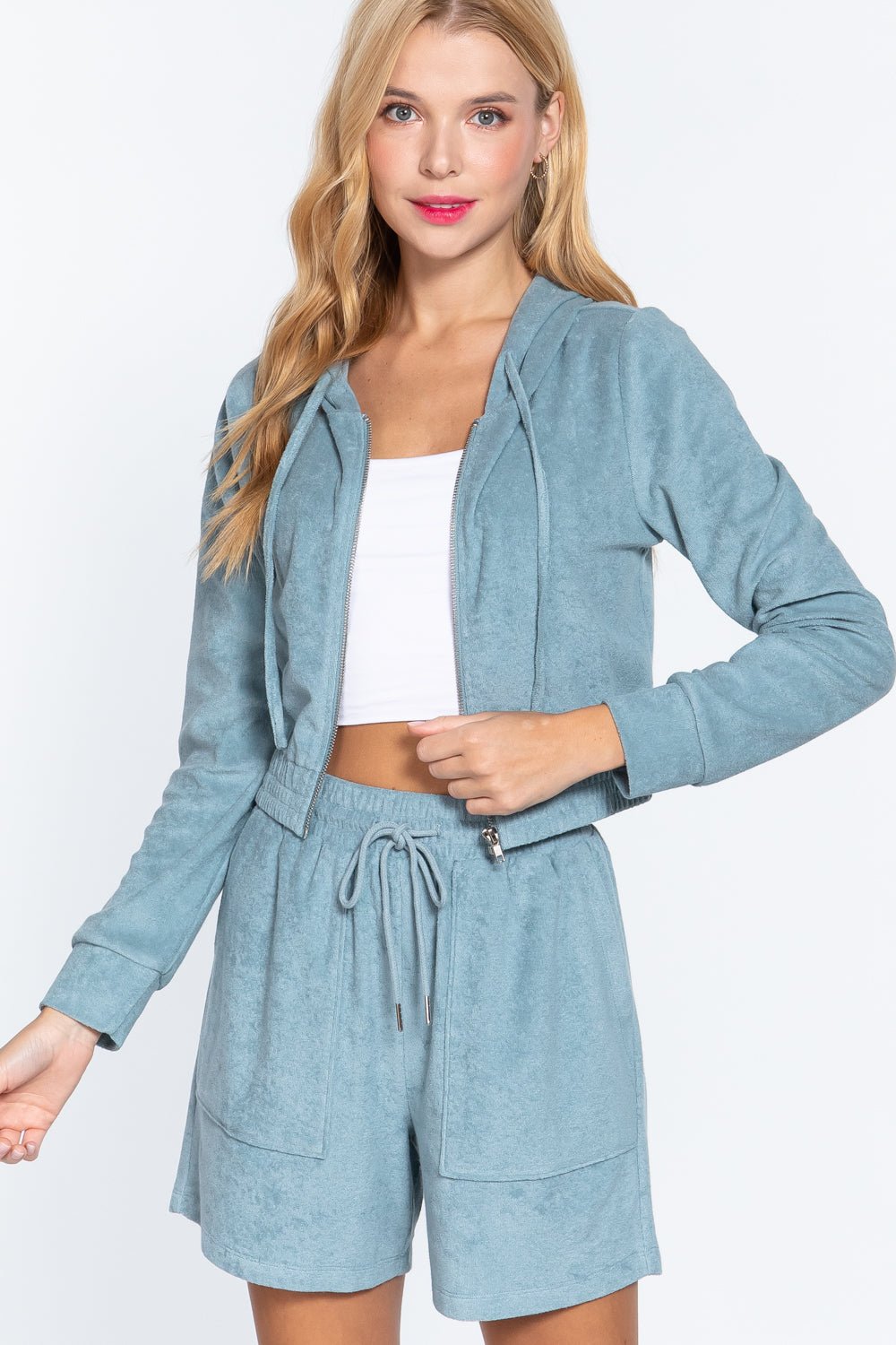 Hoodie Terry Towelling Jacket - Cherry Angel